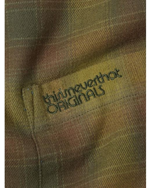 Thisisneverthat Green Checked Cotton-flannel Shirt for men