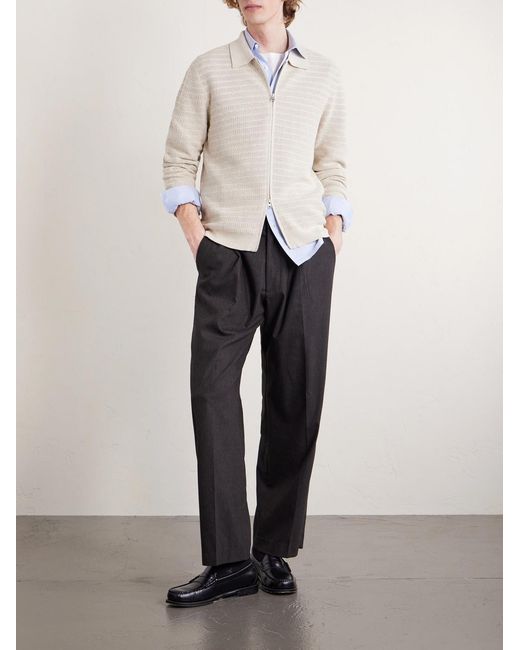 NN07 White Gustav Organic Cotton Zip-Up Cardigan for men