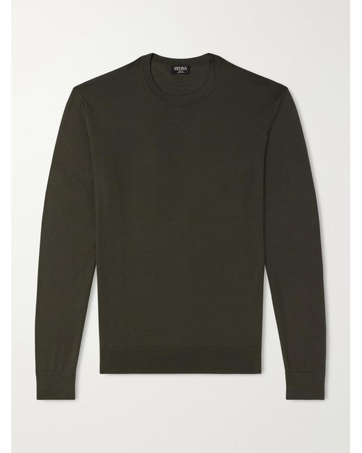 Zegna Green Wool Sweater for men
