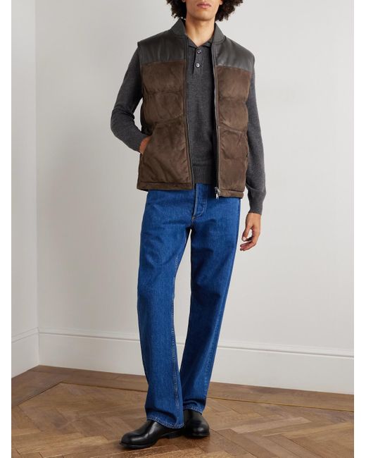 Piumino Smanicato di Brioni in Brown da Uomo