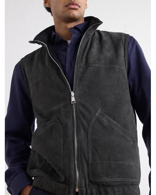 Valstar Black Reversible Suede Vest for men
