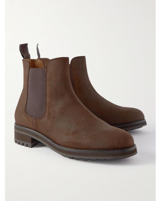 Polo Ralph Lauren Brown Bryson Oiled-suede Chelsea Boots for men