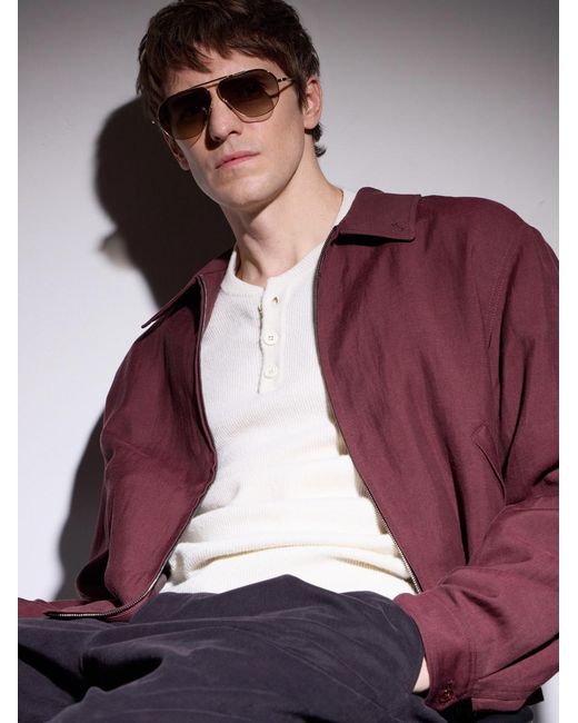 Ahlem Natural Laplace Aviator-Style-Tone Sunglasses for men
