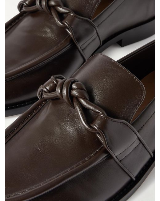 Bottega Veneta Black Astaire Knot-Detailed Leather Loafers for men