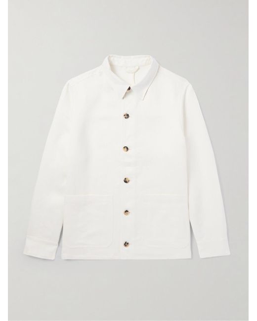 Thom Sweeney Natural Linen-twill Overshirt for men