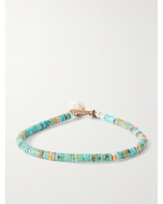 Mikia Green Sterling Multi-Stone Beaded Bracelet for men