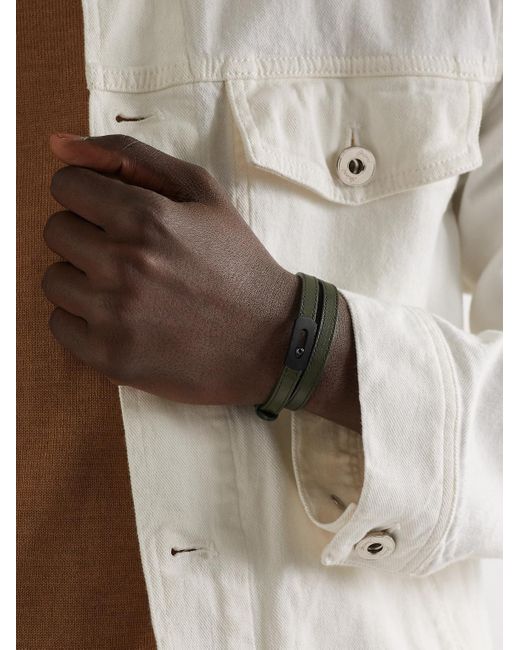Messika Black My Move Dlc-Coated, Diamond And Leather Bracelet for men