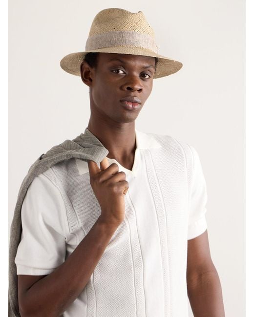 Kiton Natural Straw Panama Hat for men