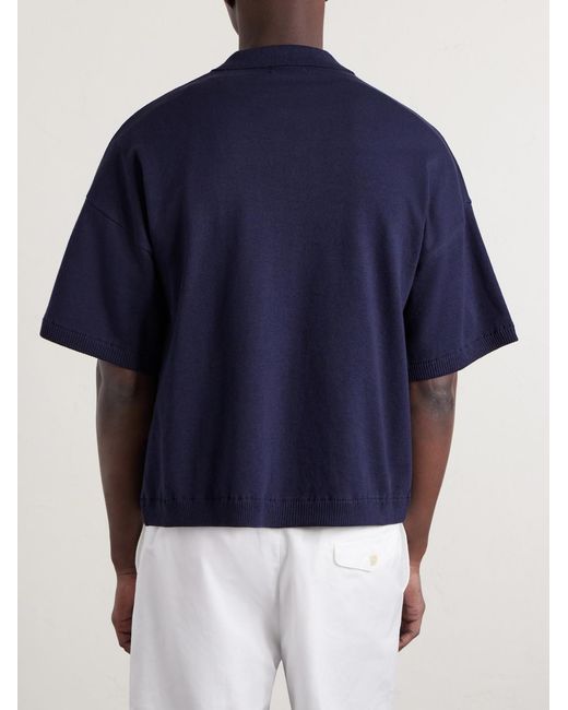 Blue Blue Japan Blue Knitted Polo Shirt for men