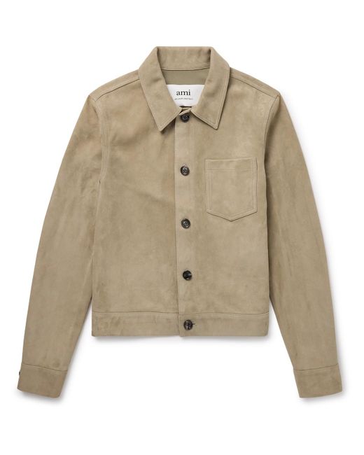 AMI Natural Suede Overshirt for men