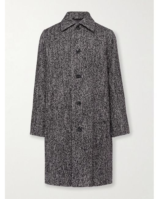 NN07 Gray Franco 8439 Tweed Overcoat for men
