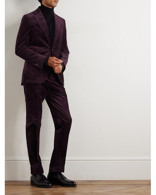 De Petrillo Purple Posillipo Slim-fit Cotton-blend Corduroy Suit Jacket for men
