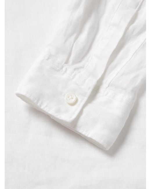 Theory White Irving Linen Shirt for men