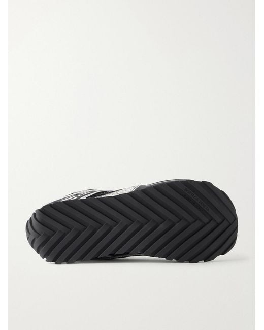 Bottega Veneta White Orbit Metallic Mesh Sneakers for men