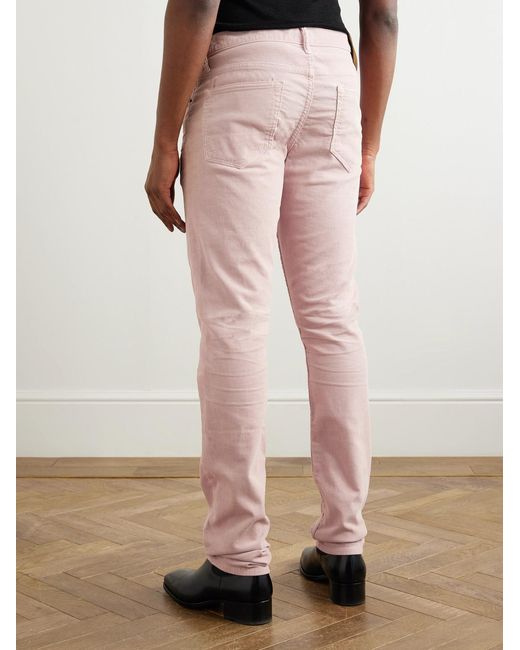 Tom Ford Pink Slim-Fit Cotton-Blend Corduroy Trousers for men