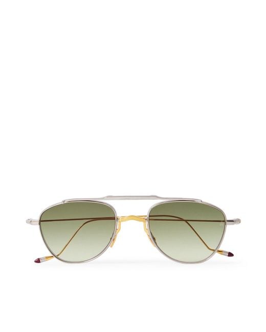 Jacques Marie Mage Green Flynn Aviator-Style- And-Tone Sunglasses for men