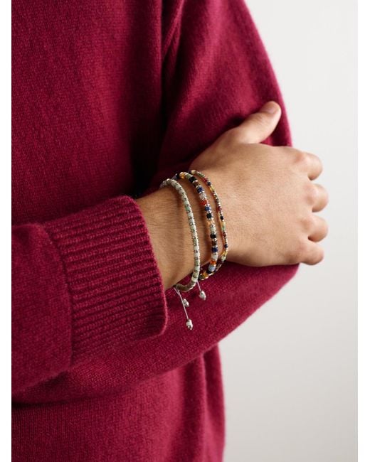 M. Cohen Sapet Armband mit Zierperlen aus Chrysopras und Sterlingsilber in Black für Herren