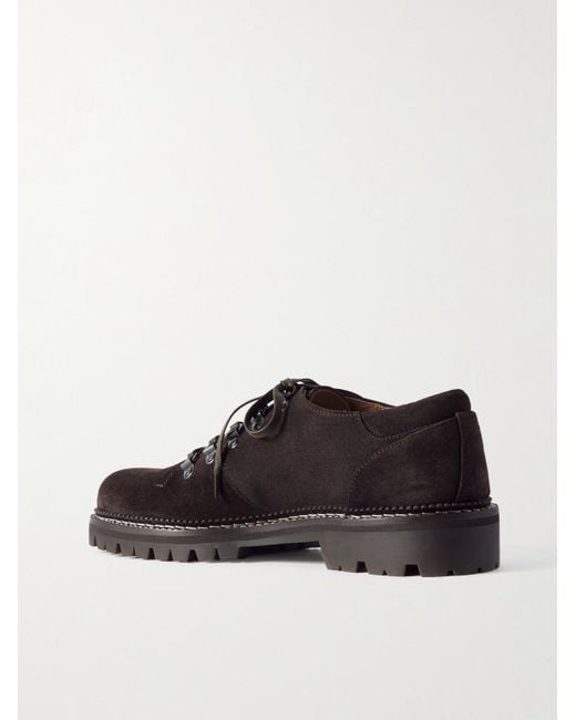 Mr P. Brown Suede Derby Shoes for men