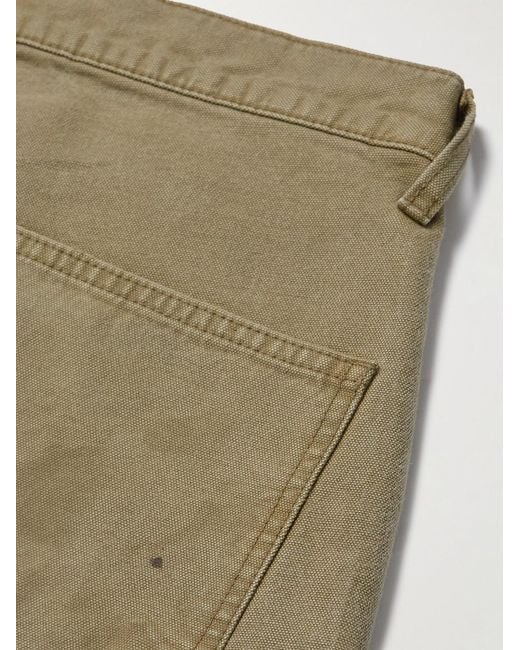 John Elliott Natural Straight-Leg Paint-Splattered Cotton-Canvas Trousers for men