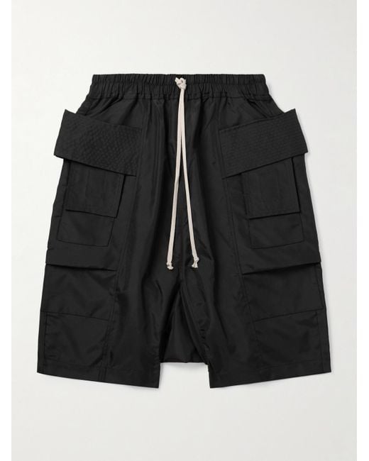 Shorts Cargo A Gamba Dritta di Rick Owens in Black da Uomo
