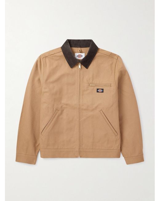 Wacko Maria Natural Dickies Corduroy-Trimmed Cotton-Canvas Jacket for men