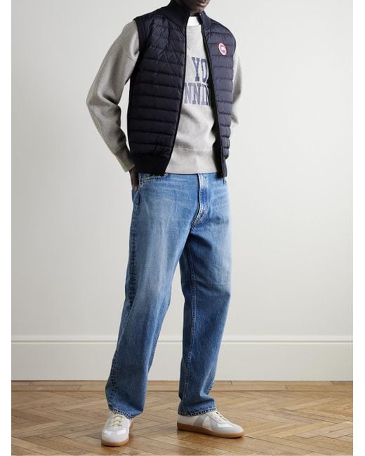 Canada Goose Blue Hybridge Slim-Fit Merino Wool And Quilted Nylon Down Gilet for men