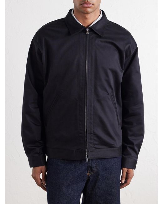 NN07 Blue Petrus 1420 Organic Stretch-Cotton Satin Jacket for men
