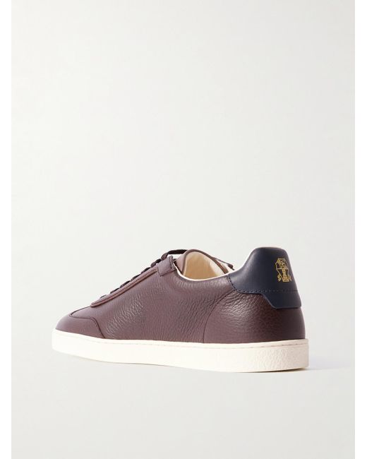 Brunello Cucinelli Brown Coda Di Rondine Leather Sneakers for men