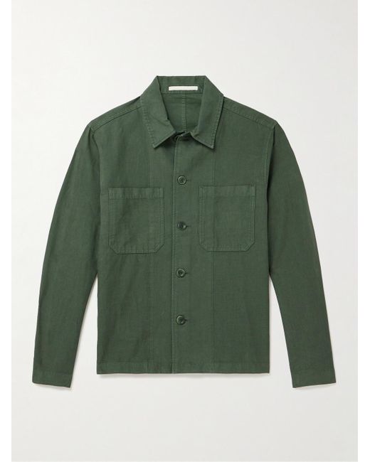 Norse Projects Green Tyge Cotton And Linen-blend Overshirt for men