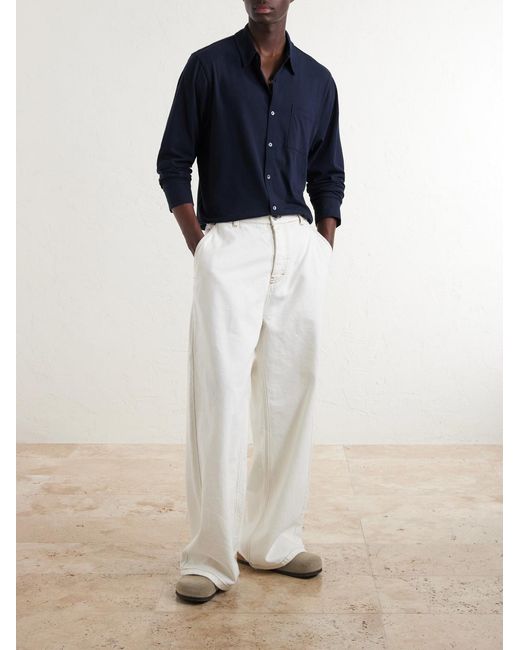 James Perse Blue Clean Finish Slim-fit Cotton-jersey Shirt for men