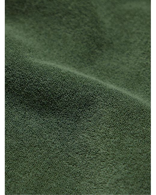 Polo in spugna di misto cotone con logo ricamato di Tom Ford in Green da Uomo