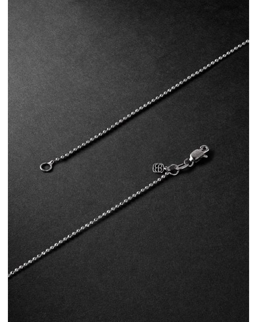 Sydney Evan Black Large Evil Eye White Gold Diamond Pendant Necklace for men