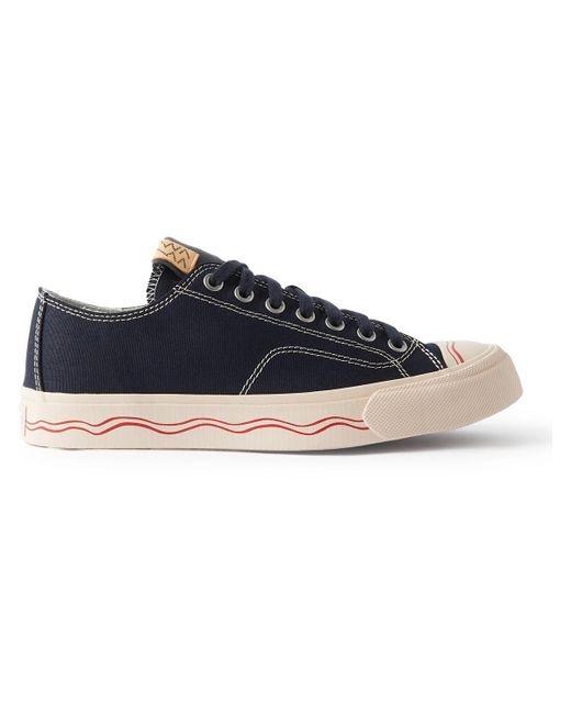 Visvim Blue Seeger Leather And Rubber-trimmed Canvas Sneakers for men