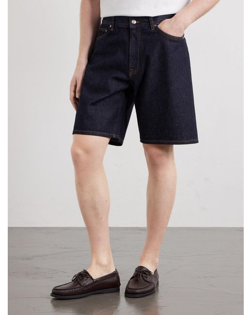 NN07 Blue Otis Straight-Leg Organic Denim Shorts for men