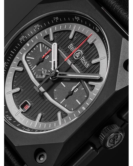 Bell & Ross Br 03-94 Blacktrack Limited Edition Automatic Chronograph 42mm Ceramic And Leather Watch for men