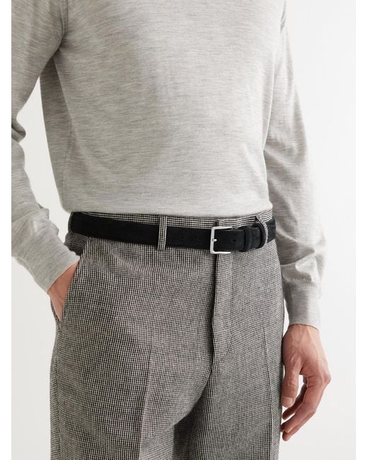 Mr P. Black 3Cm Suede Belt for men