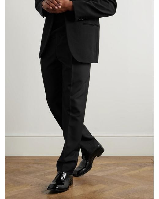 Saint Laurent Black Vadim Glossed-Leather Derby Shoes for men
