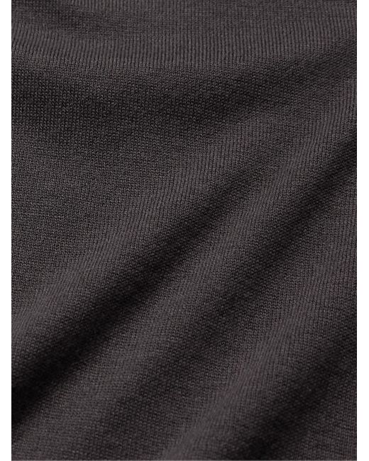 T-shirt slim-fit in cotone Sea Island Kempton di John Smedley in Black da Uomo