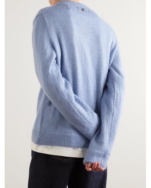 LE17SEPTEMBRE Blue Pointelle-knit Polo Shirt for men
