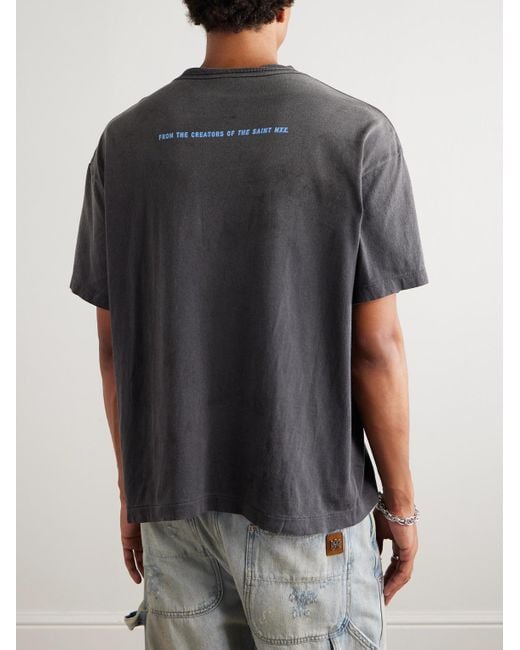 SAINT Mxxxxxx Blue The Matrix Printed Cotton-Jersey T-Shirt for men