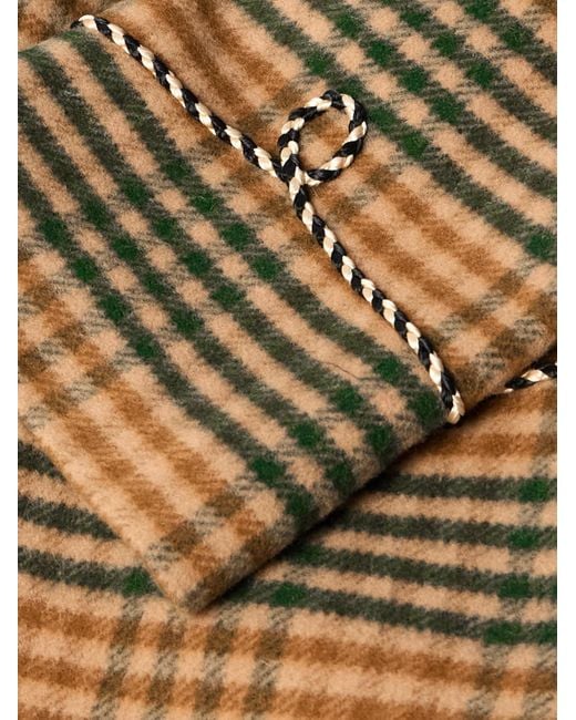 Céline Natural Double-Breasted Checked Wool Coat for men