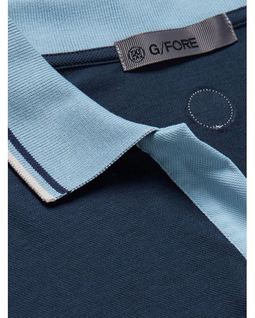 G/FORE Polo in piqué con righe e logo applicato Golf di Mr P. in Blue da Uomo