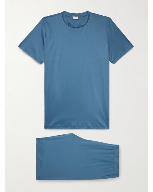 Zimmerli of Switzerland Blue Sea Island Cotton-jersey Pyjama Set for men