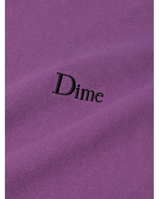 Dime Purple Logo-embroidered Cotton-jersey Sweatshirt for men