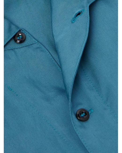 Monitaly Blue 50's Milano Lyocell Shirt for men