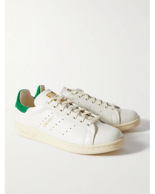 Adidas Originals Natural Stan Smith Lux Suede-trimmed Leather Sneakers for men