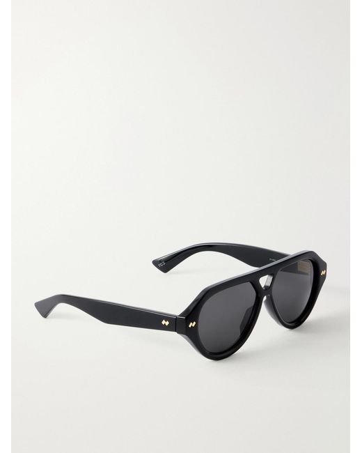 Bottega Veneta Black Bold Ribbon Stud Aviator-style Recycled-acetate Sunglasses for men