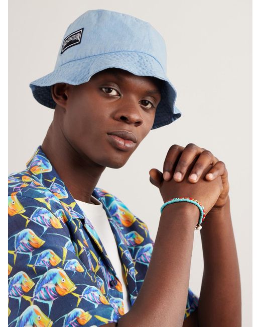 Vilebrequin Logo-appliquéd Linen Bucket Hat in Blue for Men | Lyst Canada