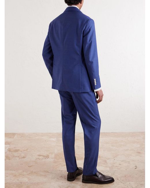 Brunello Cucinelli Blue Unstructured Virgin Wool Suit Jacket for men