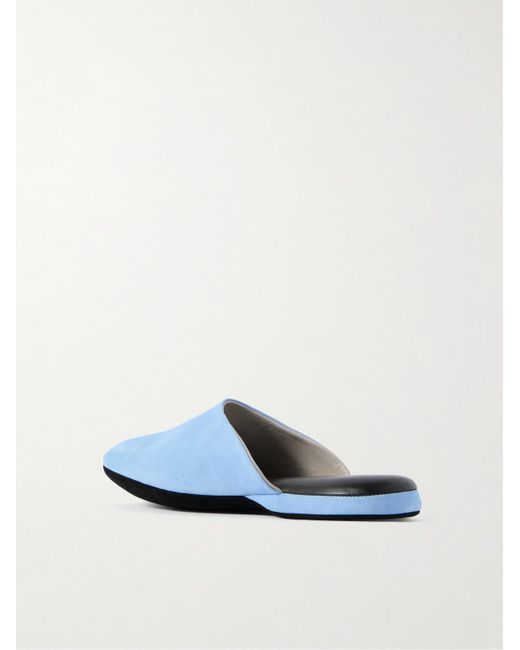 Charvet Blue Suede Slippers for men